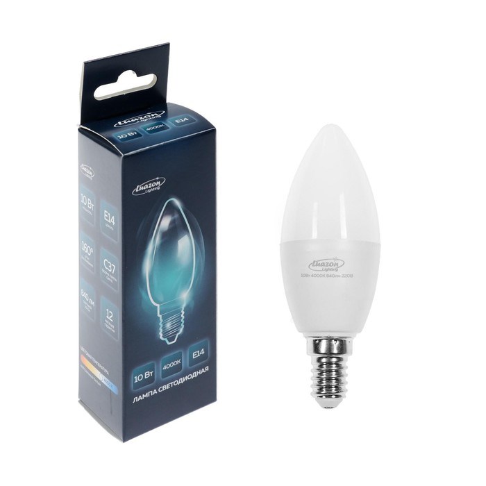 Лампа светодиодная Luazon Lighting, 10Вт, E14, 840Лм, 4000К, дневной свет 4088 - фото 9285
