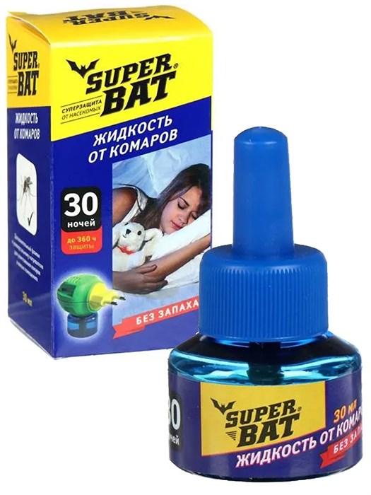 Жидкость для электрофумигатора SuperBAT 30 ночей, 30мл 4246 - фото 9625