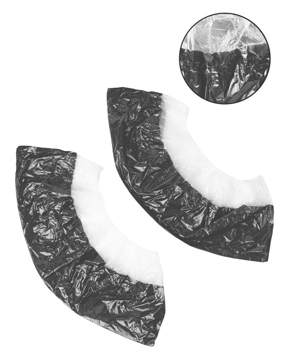 Бахилы бело-черные с двойной подошвой 2гр, 25пар 00061