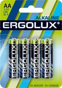 Батарейка алкалиновая Ergolux, AA, LR6, 1.5В, 1шт 01742